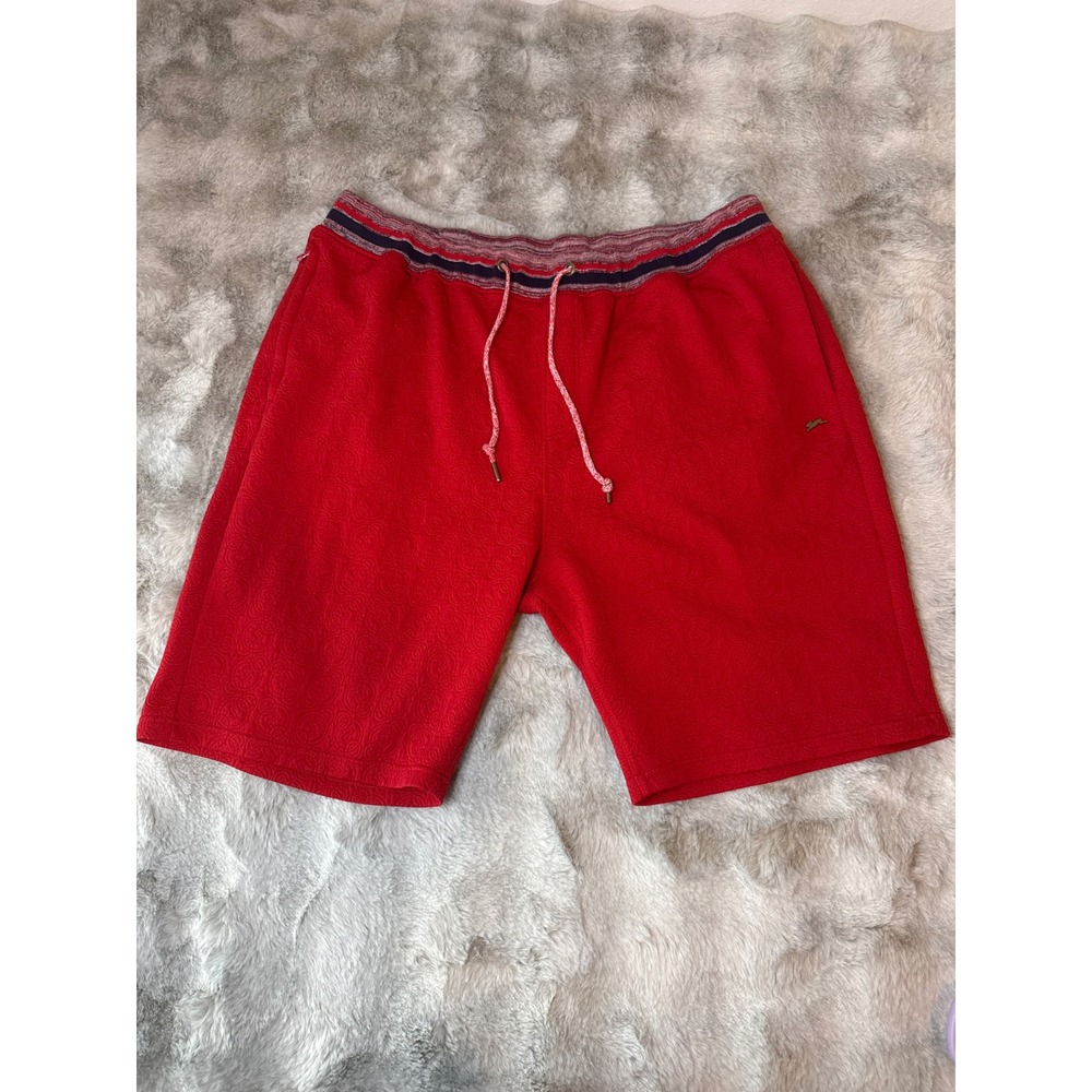 A.Tiziano Premium Menswear Red Embossed Knit Shorts Mens 5X Lounge Athletic-0588